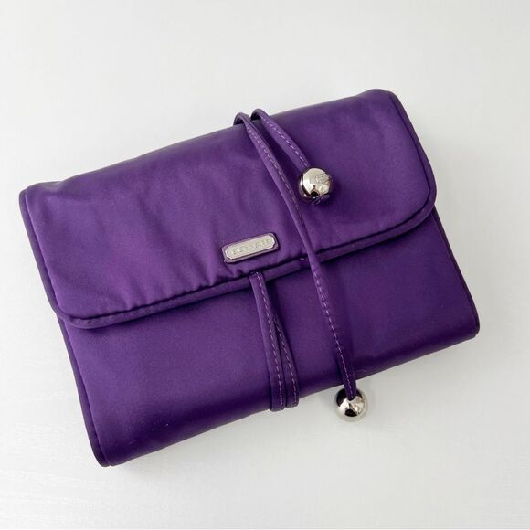 Coach Handbags - Coach Luxury Satin Jewelry Roll Travel Case Purple